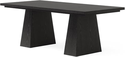 Tribesigns 63-Inch Executive Desk, Large Office Computer Desk with Double Pedestal, Modern Simple Workstations Writing Table Conference Table Business Furniture for Home Office, Black