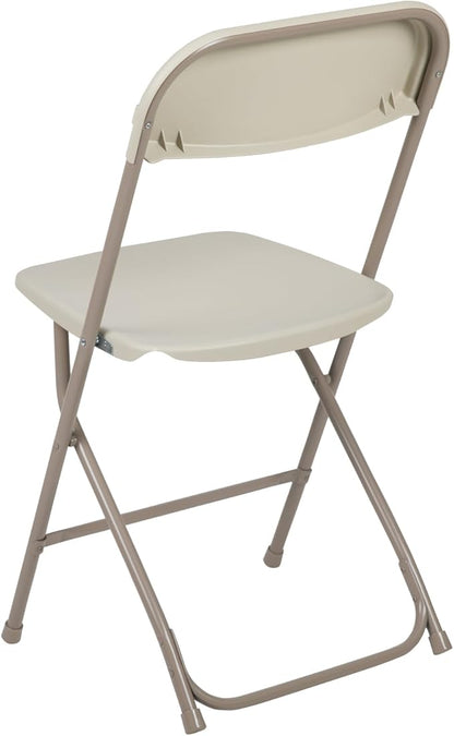 Flash Furniture Hercules Series Plastic Folding Chair - Beige - 6 Pack 650LB Weight Capacity Comfortable Event Chair-Lightweight Folding Chair