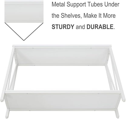 EXCEFUR Rustic Sofa Table, Industrial Console Table for Entryway, Wood and Metal Hallway Table for Living Room, White Oak
