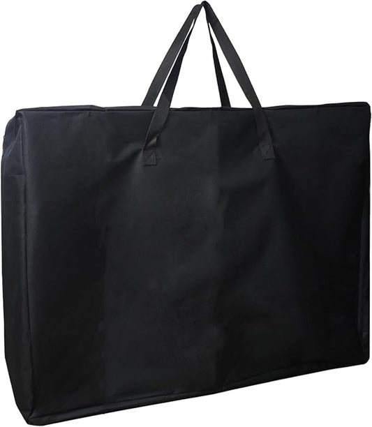 Folding Table Storage Bag, 25" D X 25" W X4.5 H Waterproof Heavy Duty Carrying Bag for 4ft Folding Tables, Picnic/Camp Tables Cover with Durable Zipper & Shoulder Strap, Black