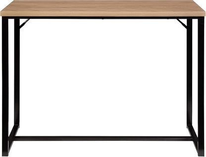 AC Pacific Bali Coastal Modern Narrow Console Table for Entryway, Hallway Decor, and Small Spaces, Compact Living Room Furniture with Natural Wood Top and Black Metal Legs, 39" Long