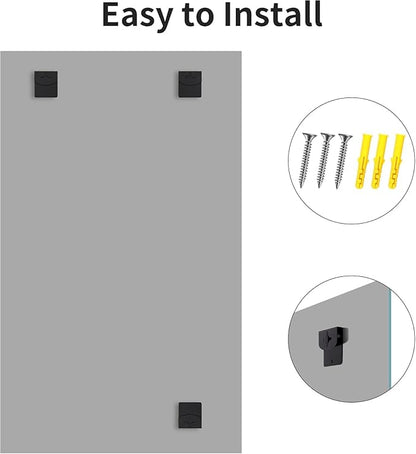 Beveled Bathroom Mirror, 36x48 Inch Large Bathroom Mirrors for Over Sink, Upgraded Shatterproof Beveled Frameless Vanity Mirror for Bathroom,Bedroom,Living Room and Entryway