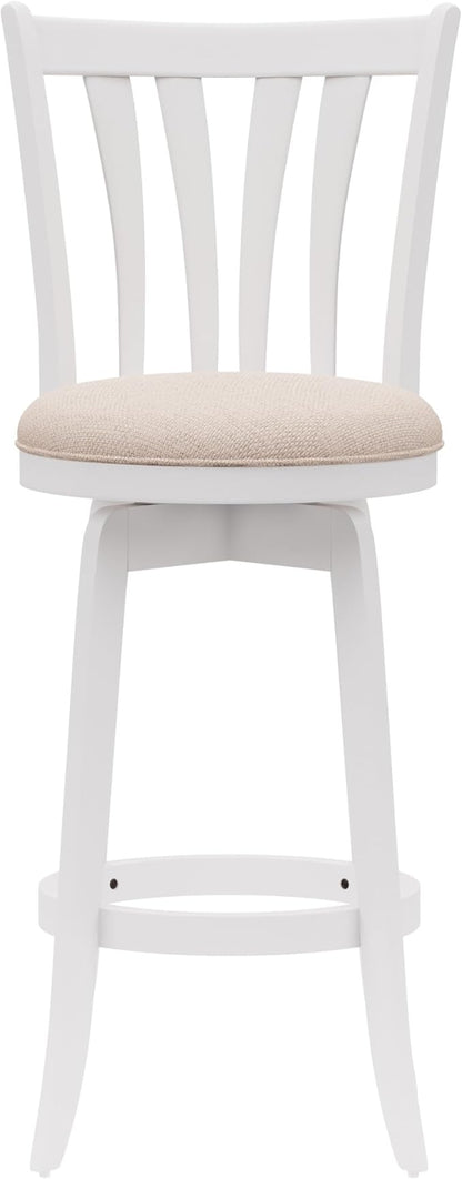 Hillsdale 29.5" Savana Wood Swival Bar Height Stool, White