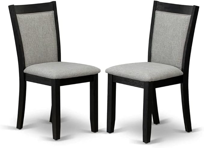 East West Furniture X677MZ606-6 6 Piece Dinette Set Contains a Rectangle Dining Table with X-Legs and 4 Shitake Linen Fabric Parson Chairs with a Bench, 40x72 Inch, Multi-Color