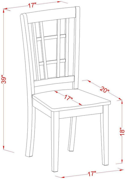 East West Furniture QUNI9-WHI-W 9 Piece Dining Set Includes a Rectangle Dining Table with Butterfly Leaf and 8 Kitchen Chairs, 40x78 Inch, Buttermilk & Cherry
