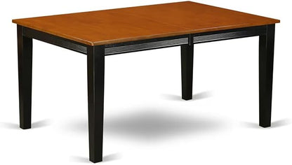 East West Furniture QUNI9-BCH-W 9 Piece Dining Room Table Set Includes a Rectangle Kitchen Table with Butterfly Leaf and 8 Dining Chairs, 40x78 Inch, Black & Cherry