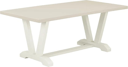East West Furniture V027VE215-9 9 Piece Dining Room Set Includes a Rectangle Kitchen Table with V-Legs and 8 Baby Blue Linen Fabric Parsons Dining Chairs, 40x72 Inch, Multi-Color