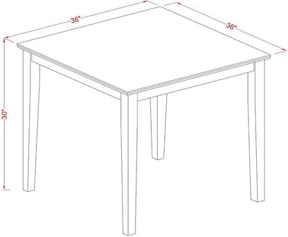 East West Furniture OXBR3-LWH-02 3 Piece Dining Room Furniture Set Contains a Square Dining Table and 2 Light Beige Linen Fabric Parsons Chairs, 36x36 Inch, Linen White