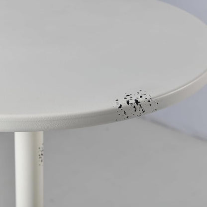 Diwhy Industrial Pub Table 23.6" Iron Round Desktop 37.4" Height Cast Iron Bar Table Antique White