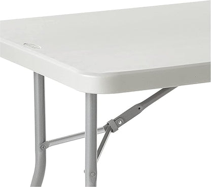 Office Star Resin Multipurpose Rectangle Folding Table for Indoor or Outdoor Use, 5 Feet Light Gray