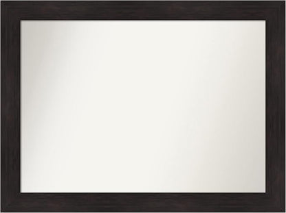 Amanti Art Silver Bathroom Mirror for Over Sink, 29x40 Florence Silver Rectangle Vanity Mirror, X-Large Casual Frame, Hangs Horizonally and Vertically, Bathroom Wall Decor, Non-Beveled Edge