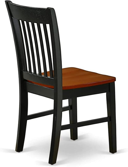 East West Furniture MZNO3-BCH-W 3 Piece Dining Table Set for Small Spaces Contains a Rectangle Dining Room Table with Dropleaf and 2 Wooden Seat Chairs, 36x54 Inch, Black & Cherry