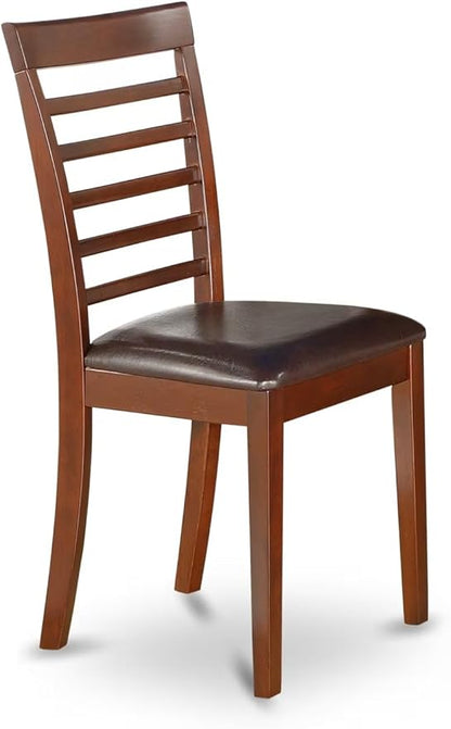 East West Furniture CAML5-MAH-LC 5 Piece Dining Set Includes a Rectangle Dinner Table and 4 Faux Leather Kitchen Dining Chairs, 36x60 Inch, Mahogany
