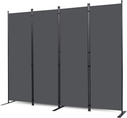 Wall Divider, 4 Panel Room dividers and Folding Privacy Screens with Wider Support Feet, 6 Ft Portable Privacy Screen for Room Separator, 88" W X 71" H, Grey