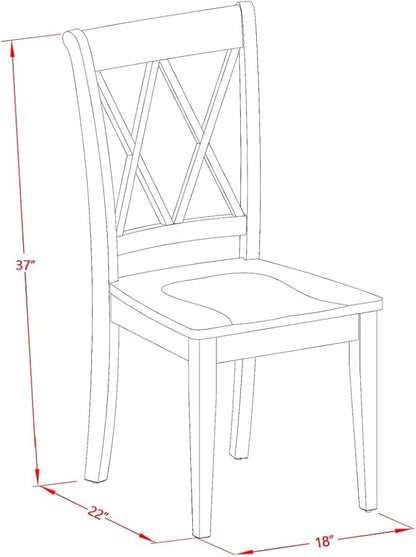 East West Furniture MZCL5-LWH-W 5 Piece Dinette Set for 4 Includes a Rectangle Dining Room Table with Dropleaf and 4 Dining Chairs, 36x54 Inch, Linen White