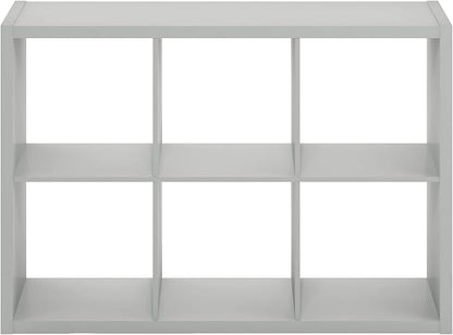 Furinno Cubicle Open Back Decorative Cube Storage Organizer, 6-Cube, Light Grey