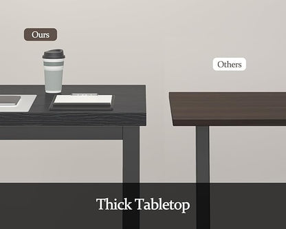 47.2 Inch Small Computer Desk, Home Office Desk, Modern Table for 2 Person Kids Student Gaming Computer Desk, Simple Office Table for Work,Craft,Writing,Studying, Etc., Black.