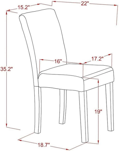 East West Furniture X077AB264-9 9 Piece Dining Room Furniture Set Includes a Rectangle Dining Table with X-Legs and 8 White Faux Leather Upholstered Chairs, 40x72 Inch, Multi-Color
