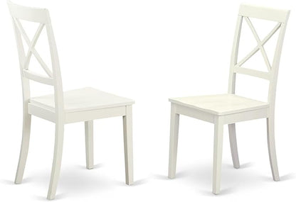 East West Furniture LGBO7-LWH-W 7 Piece Kitchen Table Set Consist of a Rectangle Dining Table with Butterfly Leaf and 6 Dining Room Chairs, 42x84 Inch, Linen White
