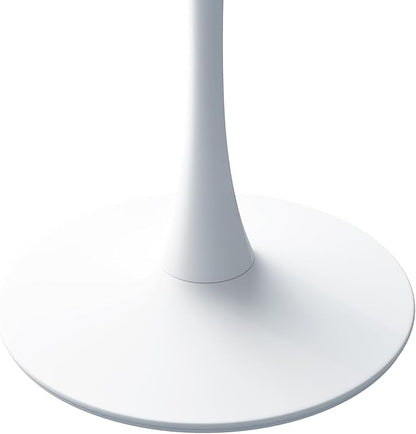 31.5 in Hexagonal Pedestal Dining Table for 2, Small Tulip Bistro Table with Metal Base, Space Saving Breakfast Nook Furniture for Home Cafe Apartment, Marble White