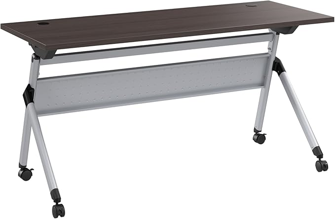 Bush Business Furniture Folding Training Table, 60 inch Desk, Commercial-Grade Bundle for Office or Classroom, Envision Collection, Gray