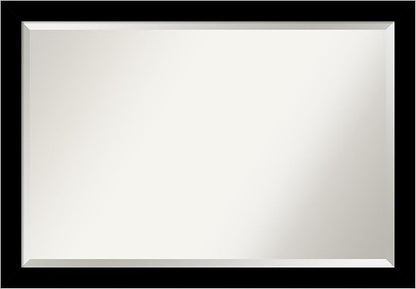 Amanti Art Black Bathroom Mirror for Over Sink, 28x40 Brushed Black Rectangle Vanity Mirror, Large Modern Contemporary Frame, Hangs Horizonally and Vertically, Bathroom Wall Decor, Beveled Edge