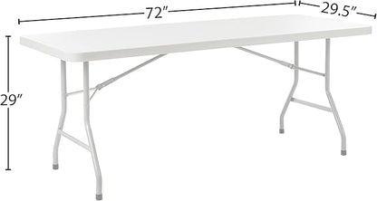 Office Star Resin Multipurpose Rectangle Folding Table for Indoor or Outdoor Use, 6 Feet Light Gray