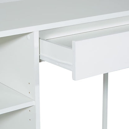 OSP Home Furnishings Ravel 40-Inch Wide Writing Desk, White