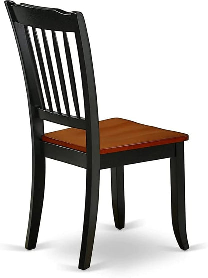East West Furniture LGDA7-BCH-W 7 Piece Dining Room Furniture Set Consist of a Rectangle Wooden Table with Butterfly Leaf and 6 Kitchen Dining Chairs, 42x84 Inch, Black & Cherry