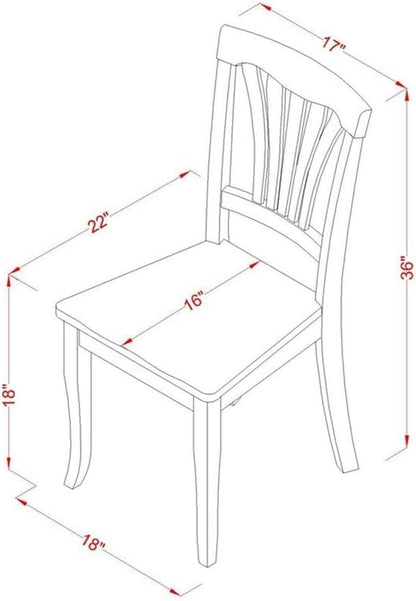 East West Furniture LGAV5-BCH-W 5 Piece Kitchen Table & Chairs Set Includes a Rectangle Dining Room Table with Butterfly Leaf and 4 Solid Wood Seat Chairs, 42x84 Inch, Black & Cherry