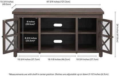 Henn&Hart Rectangular TV Stand for TV's up to 55" in Alder Brown, TV Stands for the Living Room