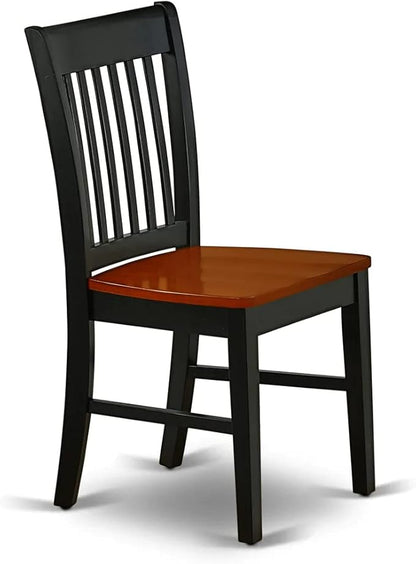 East West Furniture MZNO3-BCH-W 3 Piece Dining Table Set for Small Spaces Contains a Rectangle Dining Room Table with Dropleaf and 2 Wooden Seat Chairs, 36x54 Inch, Black & Cherry