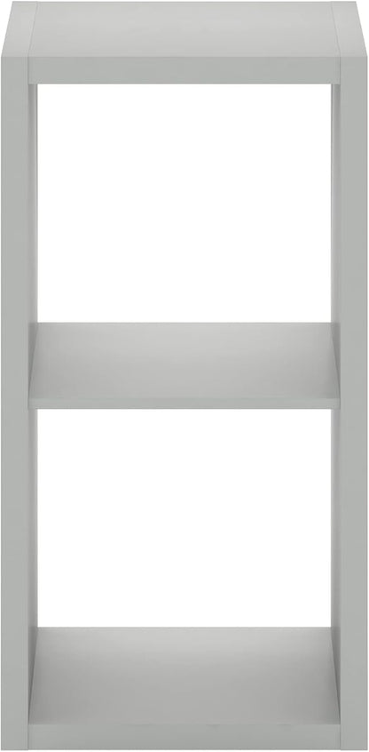 Furinno Cubicle Open Back Decorative Cube Storage Organizer, 2, Light Grey