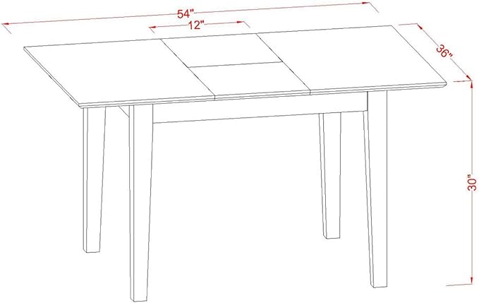 East West Furniture MLCL3-MAH-W 3 Piece Dining Table Set for Small Spaces Contains a Rectangle Dining Room Table with Butterfly Leaf and 2 Wooden Seat Chairs, 36x54 Inch, Mahogany