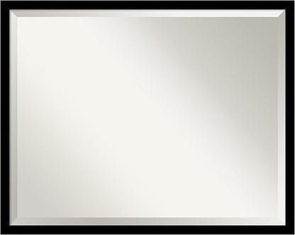 Amanti Art Black Bathroom Mirror for Over Sink, 24x30 Jet Black Rectangle Vanity Mirror, Large Modern Contemporary Frame, Hangs Horizonally and Vertically, Bathroom Wall Decor, Beveled Edge