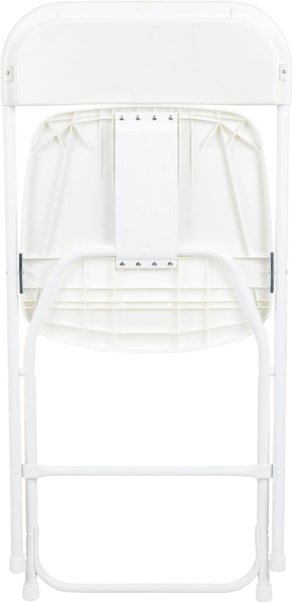 Flash Furniture Hercules Series Plastic Folding Chair - White - 650LB Weight Capacity Comfortable Event Chair - Lightweight Folding Chair