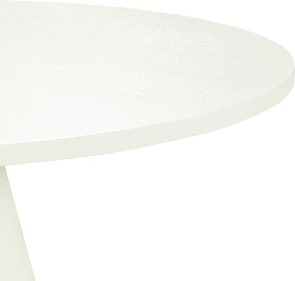 Wooden Kitchen Round Dining Table for 4-6, Round Kitchen Table with Circular Tabletop with Wood Pedestal Base, Rustic Farmhouse Furniture