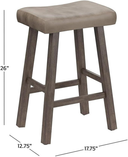 Hillsdale Furniture Saddle Counter Stool, Rustic Gray