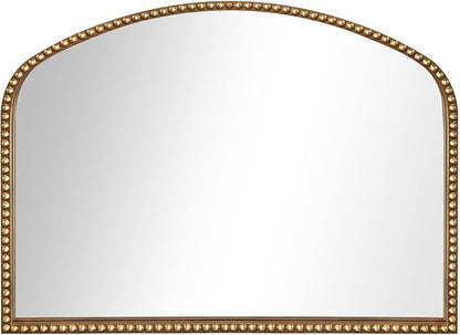 ironsmithn Gold Arched Mirror, 28"x36" Antique Mirrors with Beaded Frame, Classic Vintage Decorative Mirror, Marlowe Accent Mirrors for Mantel Fireplace Bedroom Bathroom Living Room Entryway