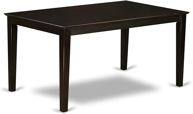 East West Furniture CAPF6-CAP-C 6 Piece Dining Table Set Contains a Rectangle Kitchen Table and 4 Linen Fabric Dining Chairs with a Bench, 36x60 Inch, Cappuccino