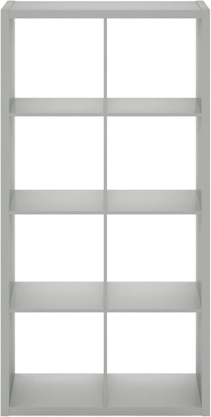 Furinno Cubicle Open Back Decorative Cube Storage Organizer, 8-Cube, Light Grey