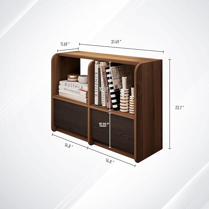 Pmnianhua Sideboard Buffet Kitchen Storage Cabinet with Drawers,Dining Room,Hallway,Cupboard Console Table,Liquor/Accent Coffee Bar Cabinet,Walnut and Black