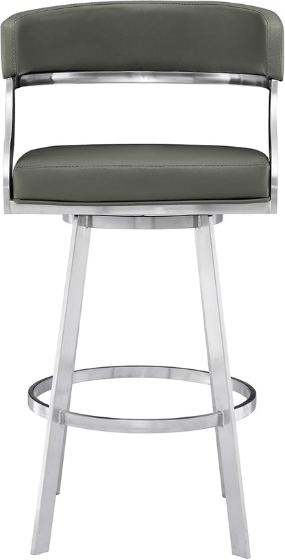 Saturn Bar Stool, 26" Counter Height, Gray