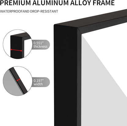Black Bathroom Mirror for Wall, Rectangle Mirrors with Metal Frame, Modern Vanity Wall Mirror Decor for Entryway Hangs, Bathroom Living Room Horizontal or Vertical (Black, 30" L x 24" W)
