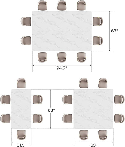 Tribesigns Square Dining Table for 6, 31.5" Modern Dinner Table with Metal Base, Kitchen Table for Dining Room, Small Space, Apartment, White & Gold