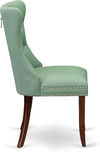 East West Furniture DODA9-MAH-22 9 Piece Dining Set Consists of a Rectangle Kitchen Table with Butterfly Leaf and 8 Polyester Fabric Upholstered Chairs, 42x78 Inch, Mahogany