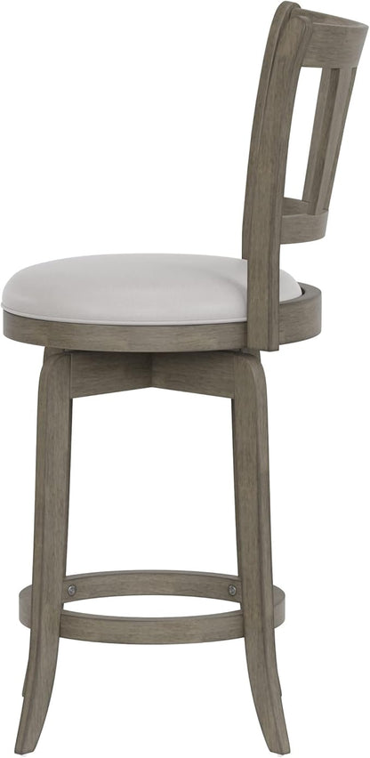 Hillsdale Presque Isle 26" Wood Swivel Counter Height Stool, Aged Gray