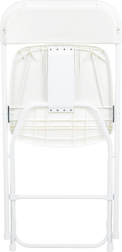Flash Furniture Hercules Series Plastic Folding Chair - White - 4 Pack 650LB Weight Capacity Comfortable Event Chair-Lightweight Folding Chair