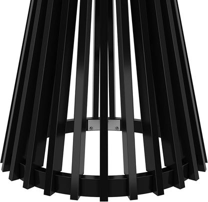 Plank+Beam Lido Round Dining Table, 38", Wooden, Pedestal, Minimalist Kitchen Table for 4 for Dining Room, Black