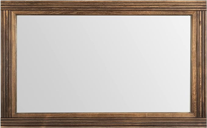 YOSHOOT Hand-Made Wooden Spliced Wall Mirror for Bathroom, Rustic Farmhouse Vanity Mirror, Décor Wall Art, Solid Wood Frame, Vertical or Horizontal Hanging